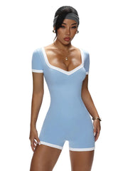 Shop Kincey's seamless backless yoga bodysuit for women. Sculpting one-piece Pilates & fitness wear with open-back design. 5 colors, sizes S-L.