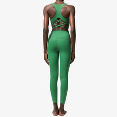 Premium Lycra fitness yoga set with quick-dry technology. Two-piece nude activewear perfect for yoga, running, and fitness training. Superior stretch and support.