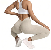 Luxurious sand-washed V-waist yoga leggings with hip-lifting technology. High-elastic, moisture-wicking fabric for superior comfort. Excellent for yoga, gym & casual wear. Explore sand-washed collection!