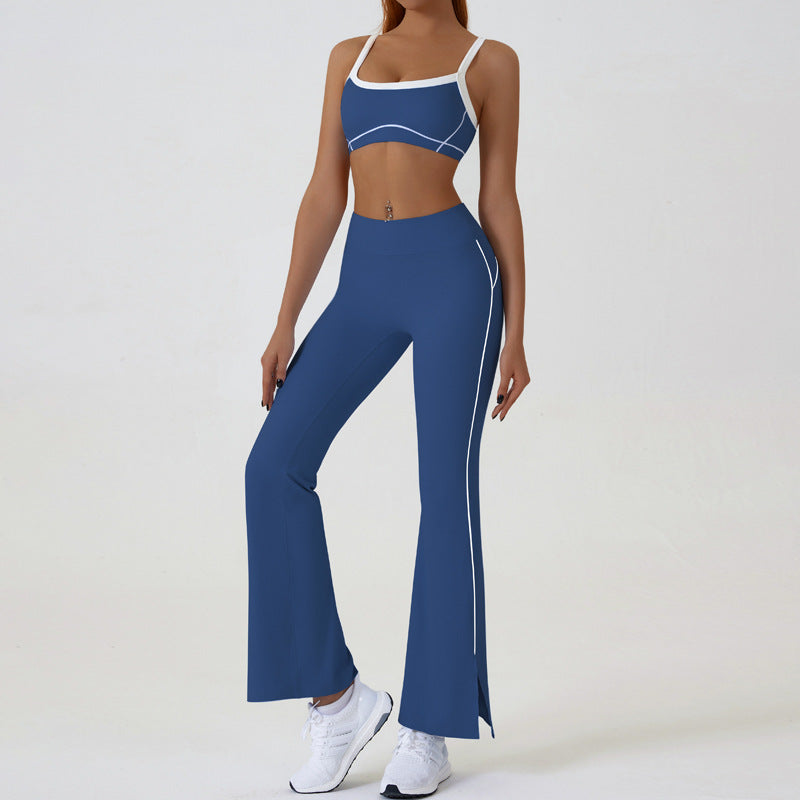 Shop Kincey's color-block yoga outfit for women. Slim-fit, naked-feel fabric with high-waist long pants. Quick-dry, 4-way stretch activewear for yoga & gym.