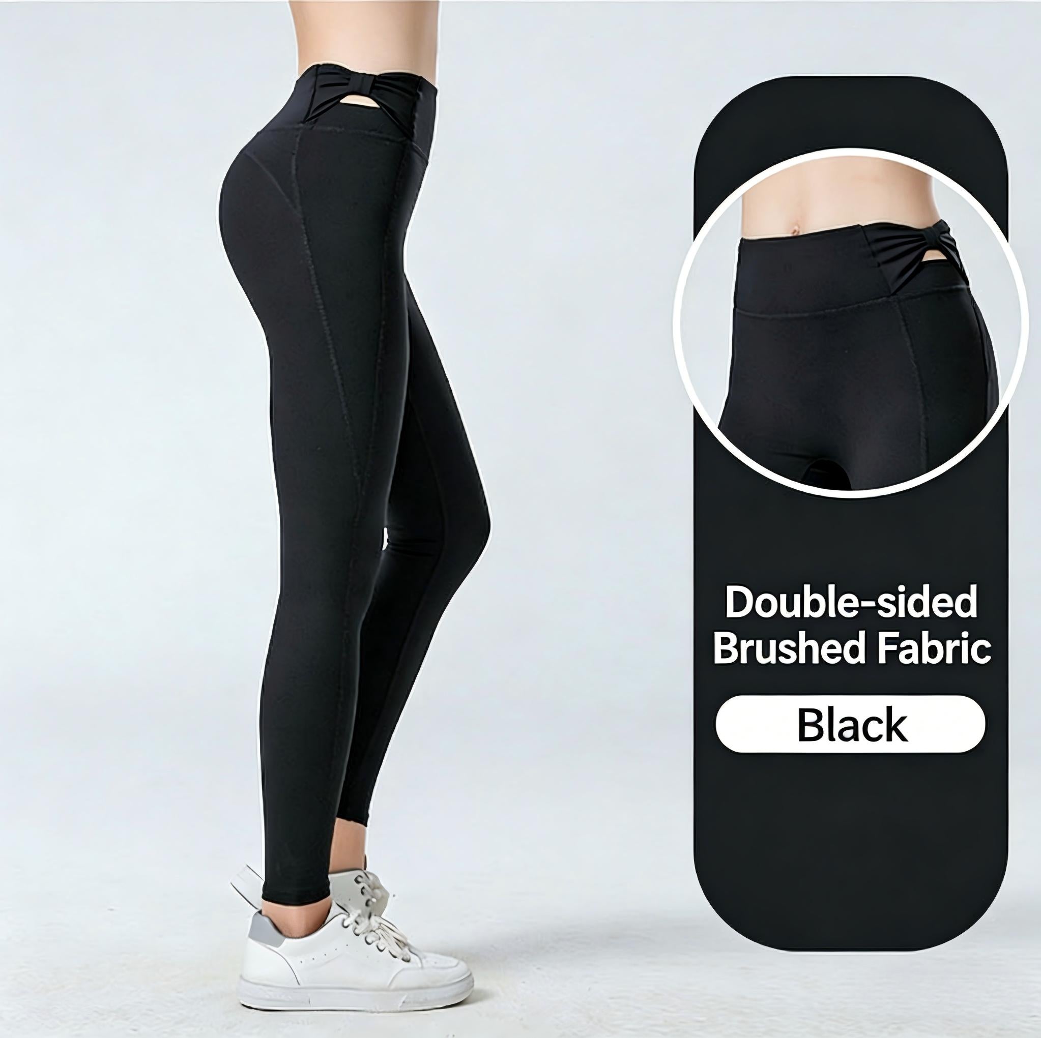 Flattering high-waist corset yoga pants with unique hip-lifting design. Double-sided brushed fabric, elegant bow detail. Ideal for yoga, running & fitness. Discover corset collection!