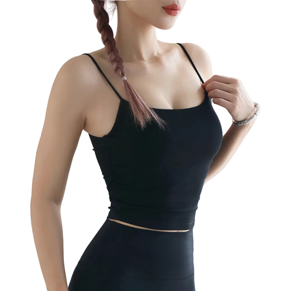 Shop Love Degree Naked Beauty sports bra for women. Built-in chest pad, gather & lift design, open back sling cut. Perfect for yoga, running & fitness. S-L.