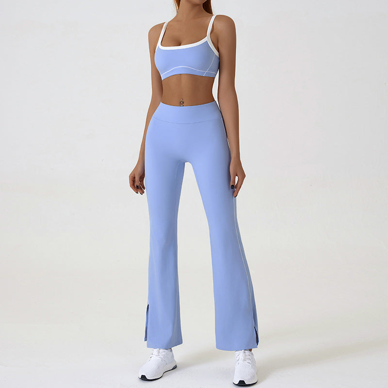 Shop Kincey's color-block yoga outfit for women. Slim-fit, naked-feel fabric with high-waist long pants. Quick-dry, 4-way stretch activewear for yoga & gym.