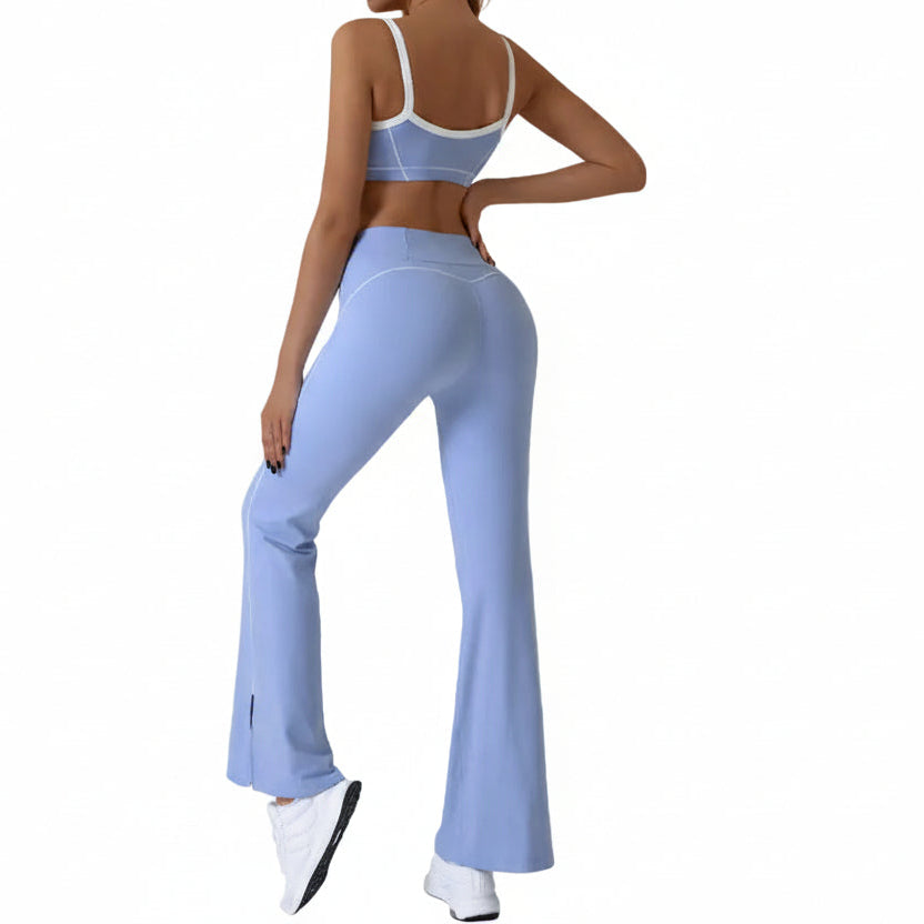 Shop Kincey's color-block yoga outfit for women. Slim-fit, naked-feel fabric with high-waist long pants. Quick-dry, 4-way stretch activewear for yoga & gym.