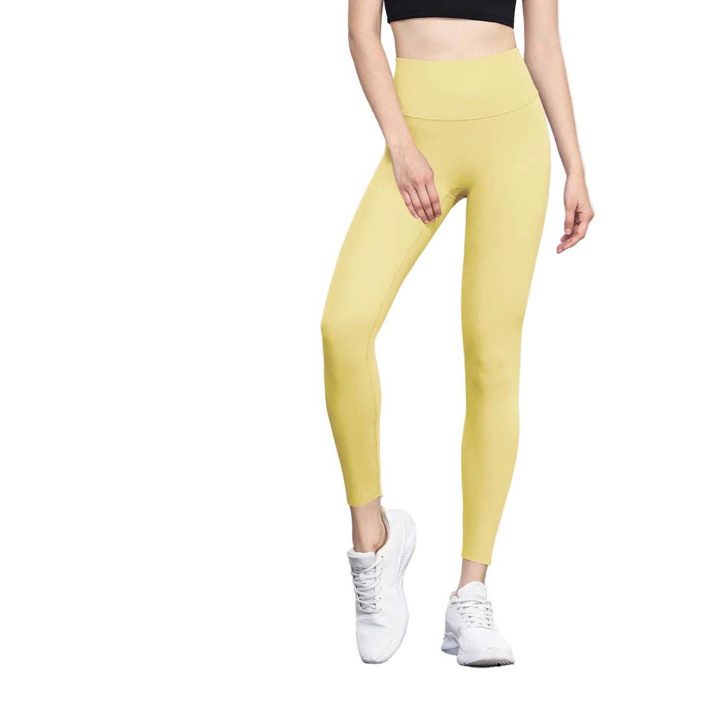 Premium nude Lycra high waist yoga pants with peach hip lifting design. Slimming compression, superior stretch, perfect for yoga and fitness training.