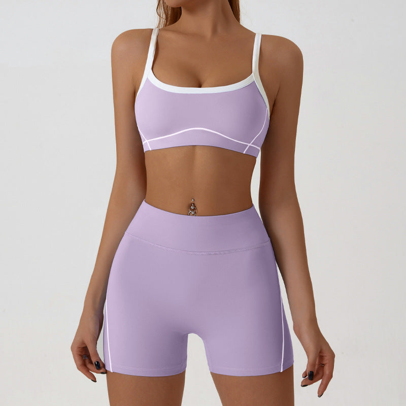 Shop Kincey's color-block yoga outfit for women. Slim-fit, naked-feel fabric with high-waist long pants. Quick-dry, 4-way stretch activewear for yoga & gym.