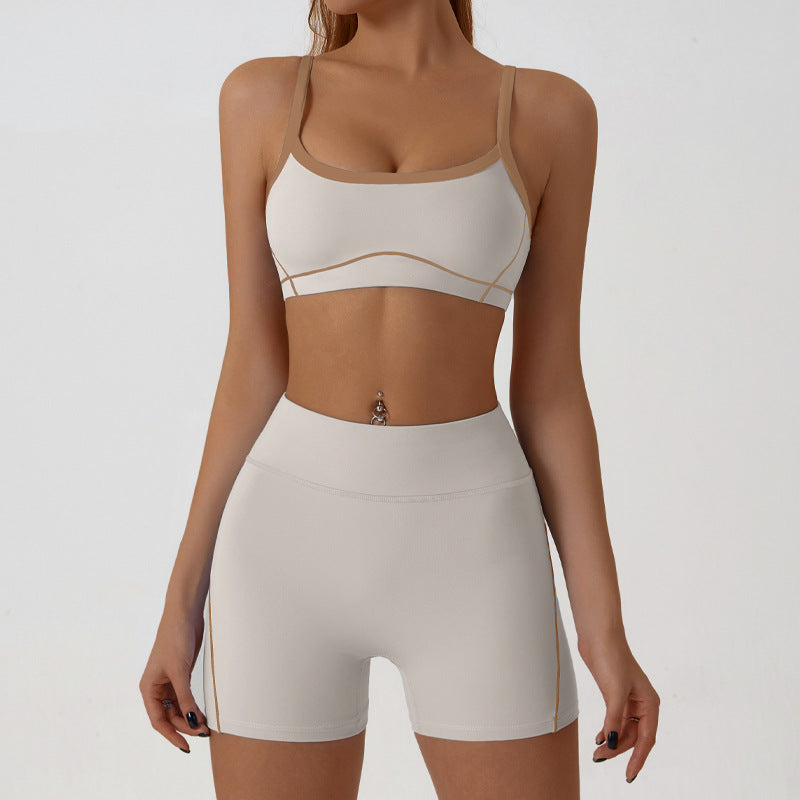 Shop Kincey's color-block yoga outfit for women. Slim-fit, naked-feel fabric with high-waist long pants. Quick-dry, 4-way stretch activewear for yoga & gym.