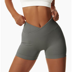 Versatile seamless V-waist yoga shorts with high-waist compression. Quick-dry, breathable fabric perfect for hot yoga, running & summer workouts. Perfect for summer - shop now!