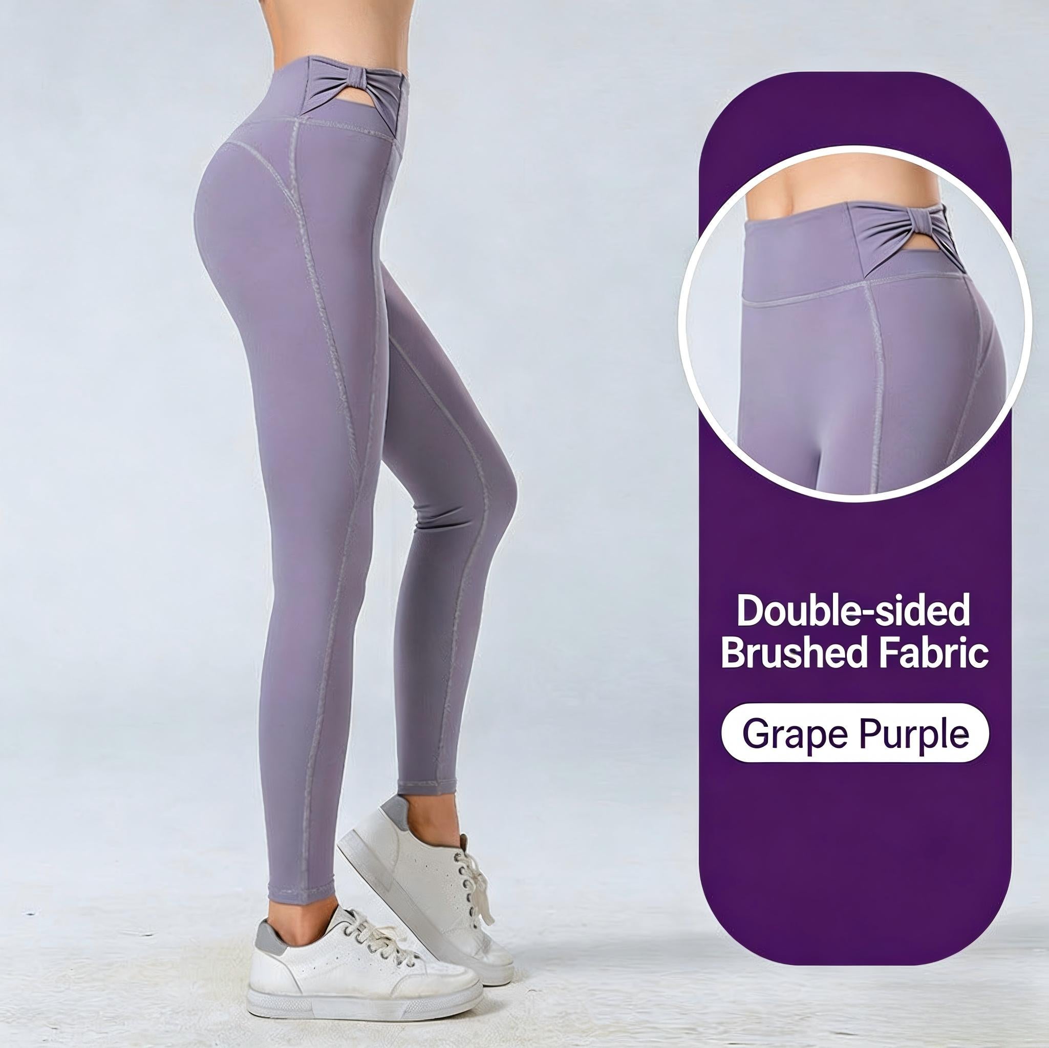Flattering high-waist corset yoga pants with unique hip-lifting design. Double-sided brushed fabric, elegant bow detail. Ideal for yoga, running & fitness. Discover corset collection!