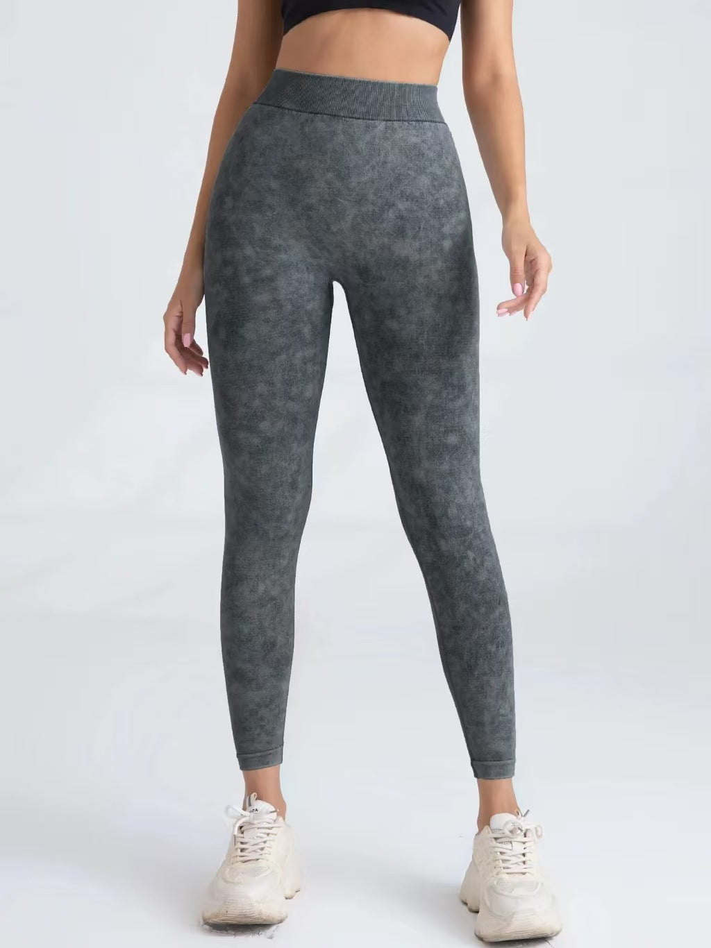 Luxurious sand-washed V-waist yoga leggings with hip-lifting technology. High-elastic, moisture-wicking fabric for superior comfort. Excellent for yoga, gym & casual wear. Explore sand-washed collection!