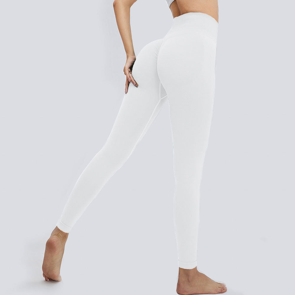 Comfortable seamless pleated yoga pants with high-waist support. Soft brushed fabric, T-line back design for enhanced fit. Great for yoga, fitness & everyday wear. Shop pleated styles!