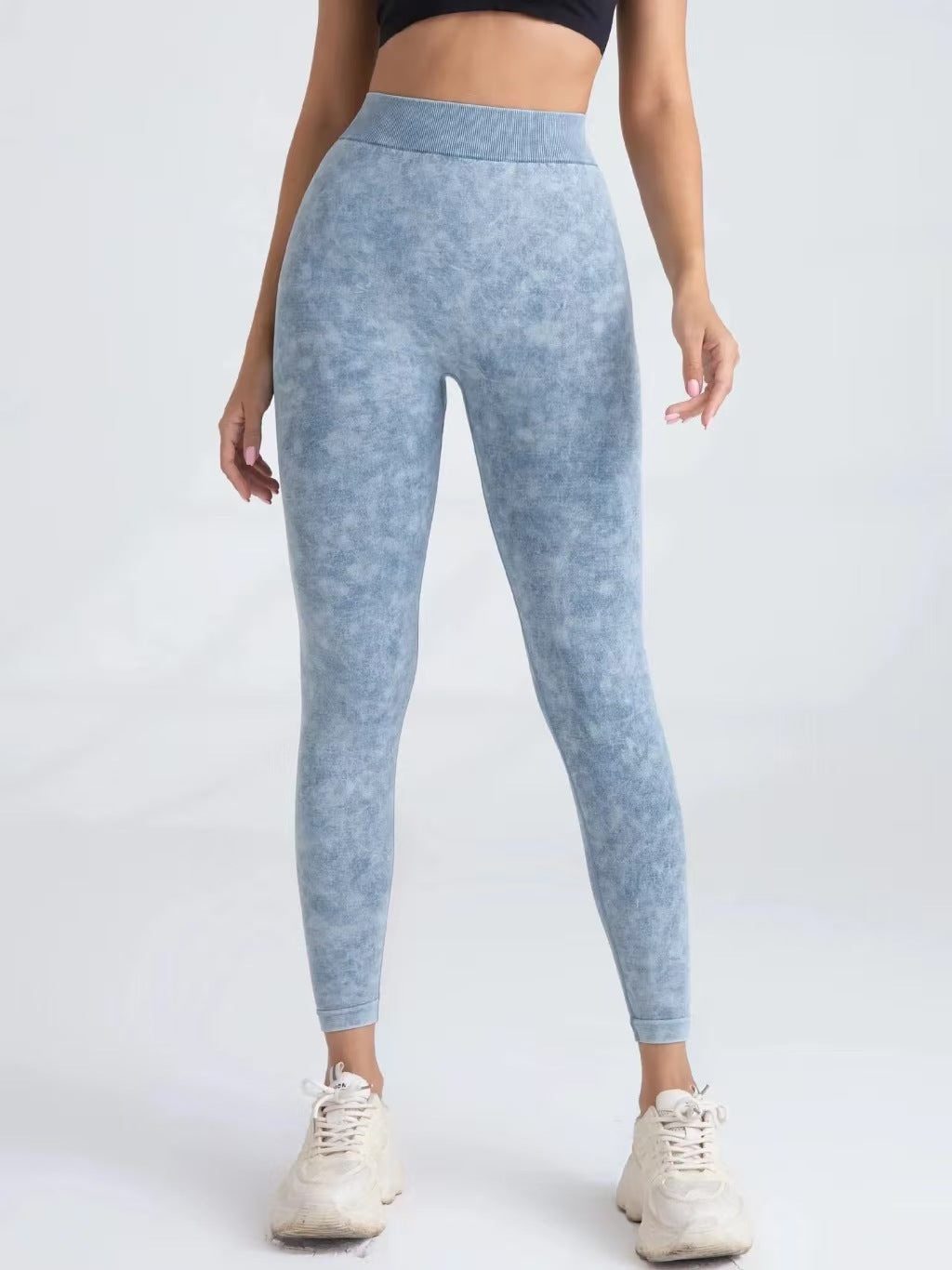 Luxurious sand-washed V-waist yoga leggings with hip-lifting technology. High-elastic, moisture-wicking fabric for superior comfort. Excellent for yoga, gym & casual wear. Explore sand-washed collection!