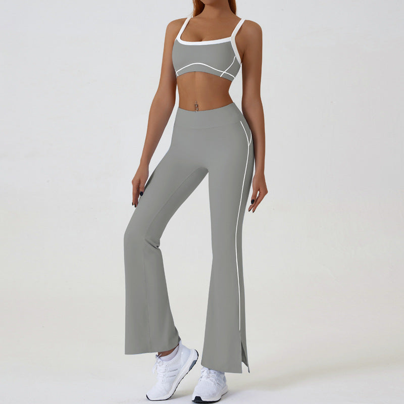Shop Kincey's color-block yoga outfit for women. Slim-fit, naked-feel fabric with high-waist long pants. Quick-dry, 4-way stretch activewear for yoga & gym.
