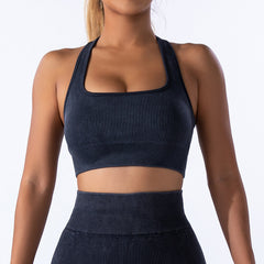 Complete 4-piece seamless yoga set with sports bra and high-waist leggings. Moisture-wicking, shockproof support for all-day comfort. Ideal for yoga, gym, HIIT & fitness training. Get the complete set today!