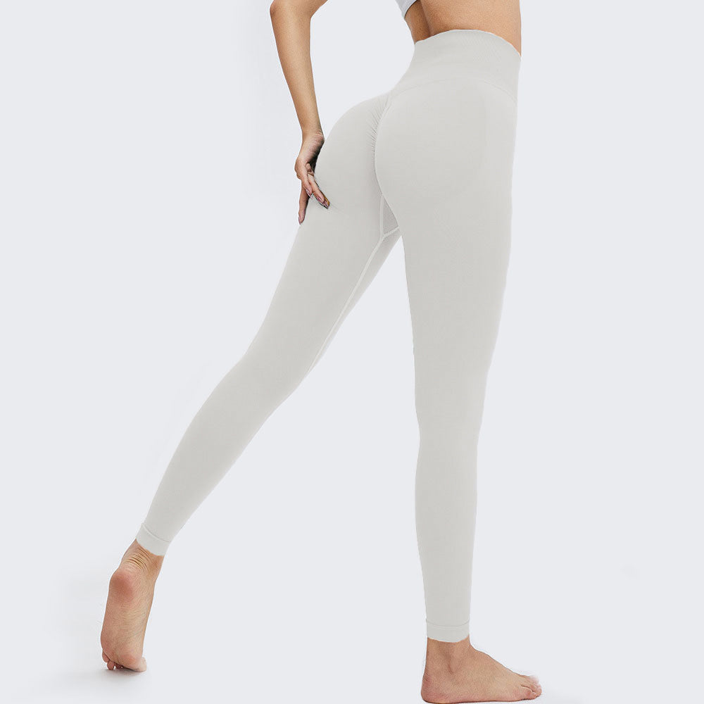 Comfortable seamless pleated yoga pants with high-waist support. Soft brushed fabric, T-line back design for enhanced fit. Great for yoga, fitness & everyday wear. Shop pleated styles!