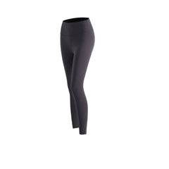 Premium nude Lycra high waist yoga pants with peach hip lifting design. Slimming compression, superior stretch, perfect for yoga and fitness training.