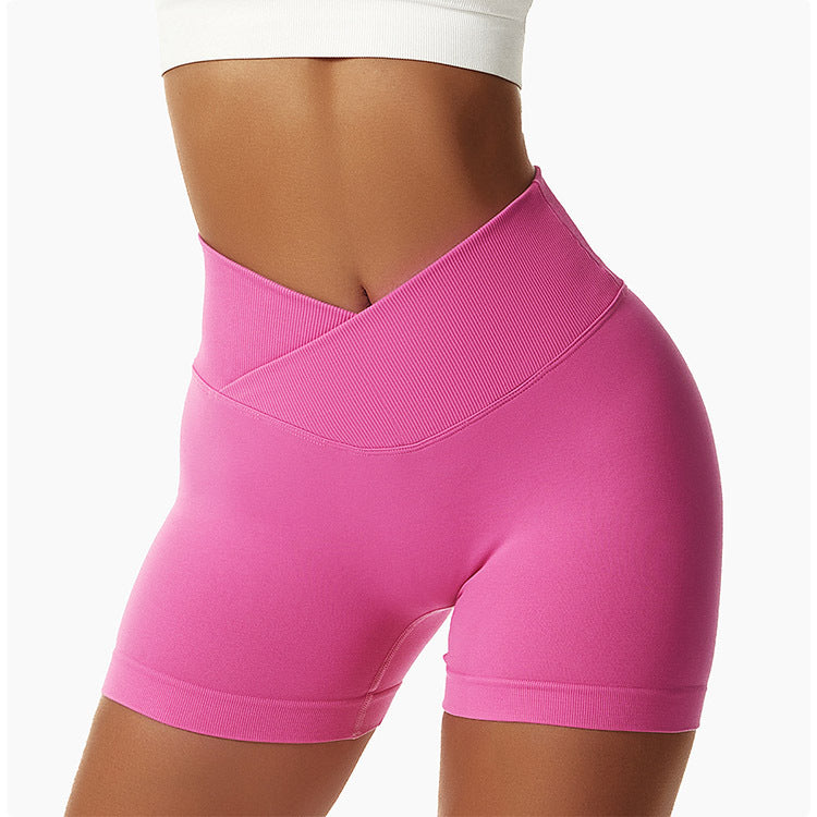 Versatile seamless V-waist yoga shorts with high-waist compression. Quick-dry, breathable fabric perfect for hot yoga, running & summer workouts. Perfect for summer - shop now!